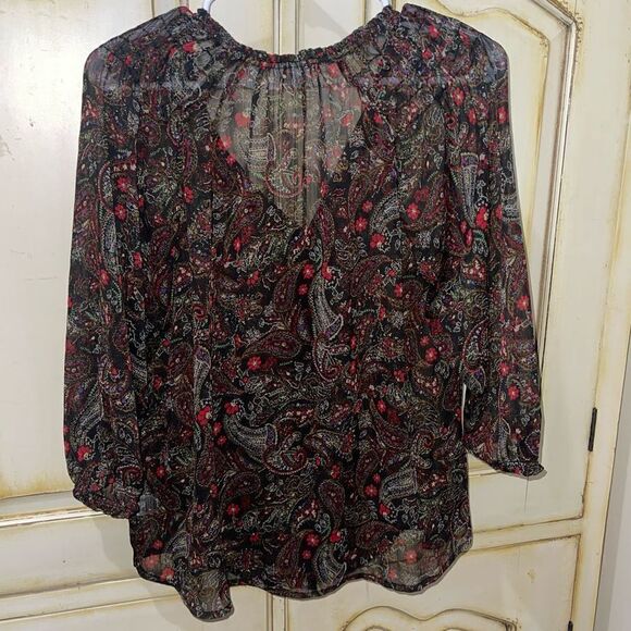 Kim Rogers Paisley Sheer Blouse - Size Small - Picture 2 of 7